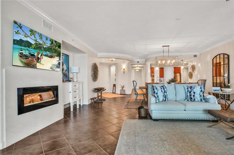 Fireplace with quartz surround