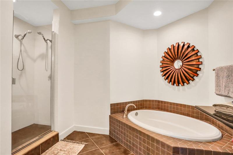 Large tub and glass shower