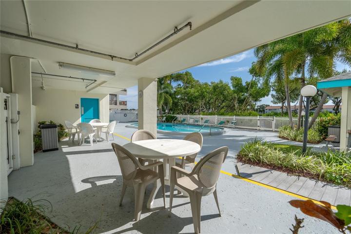 Covered pool deck area