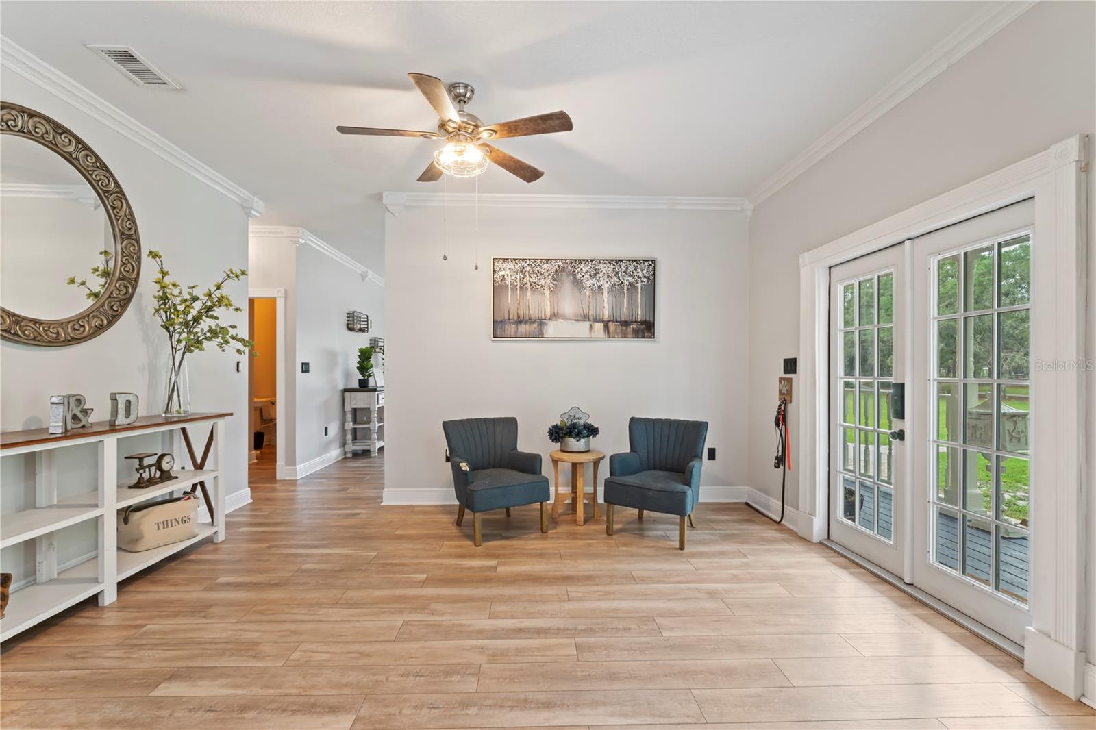 Family/Formal Room with side door access to yard & porch