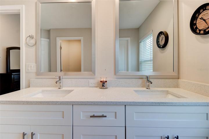 Double vanity quartz countertops double sink with wood drawers and cabinets