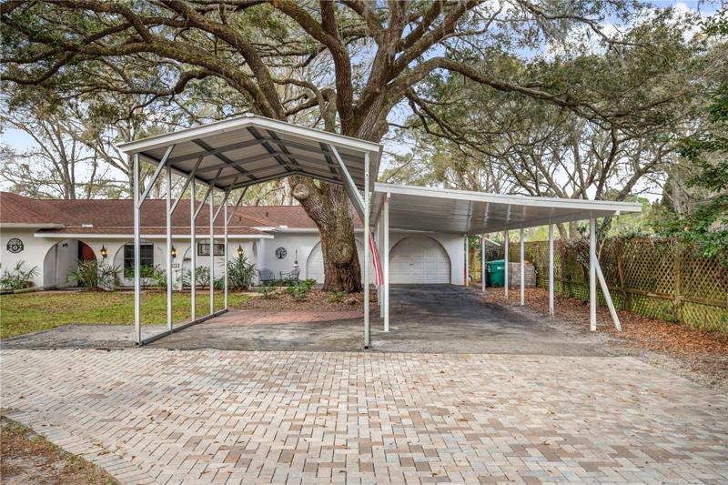 Covered parking plus 2 car garage