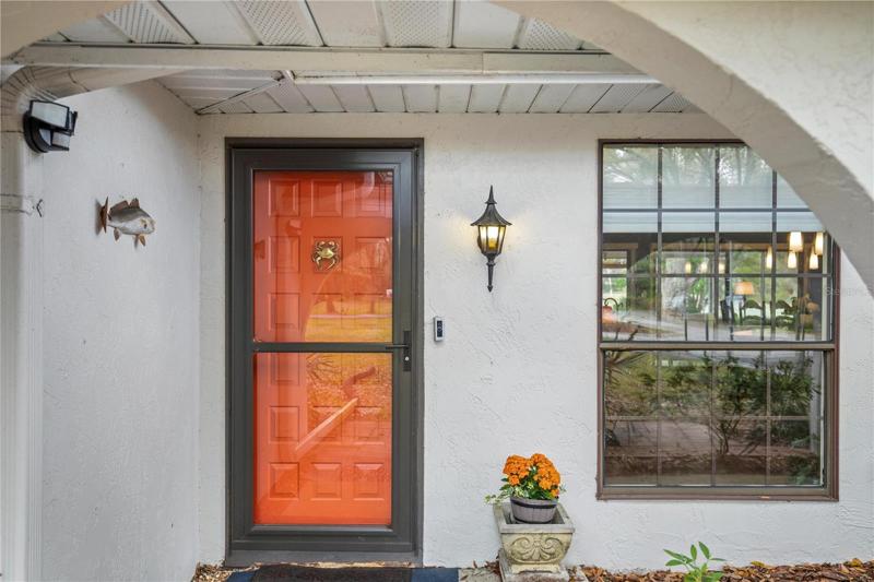 Storm door on front entry
