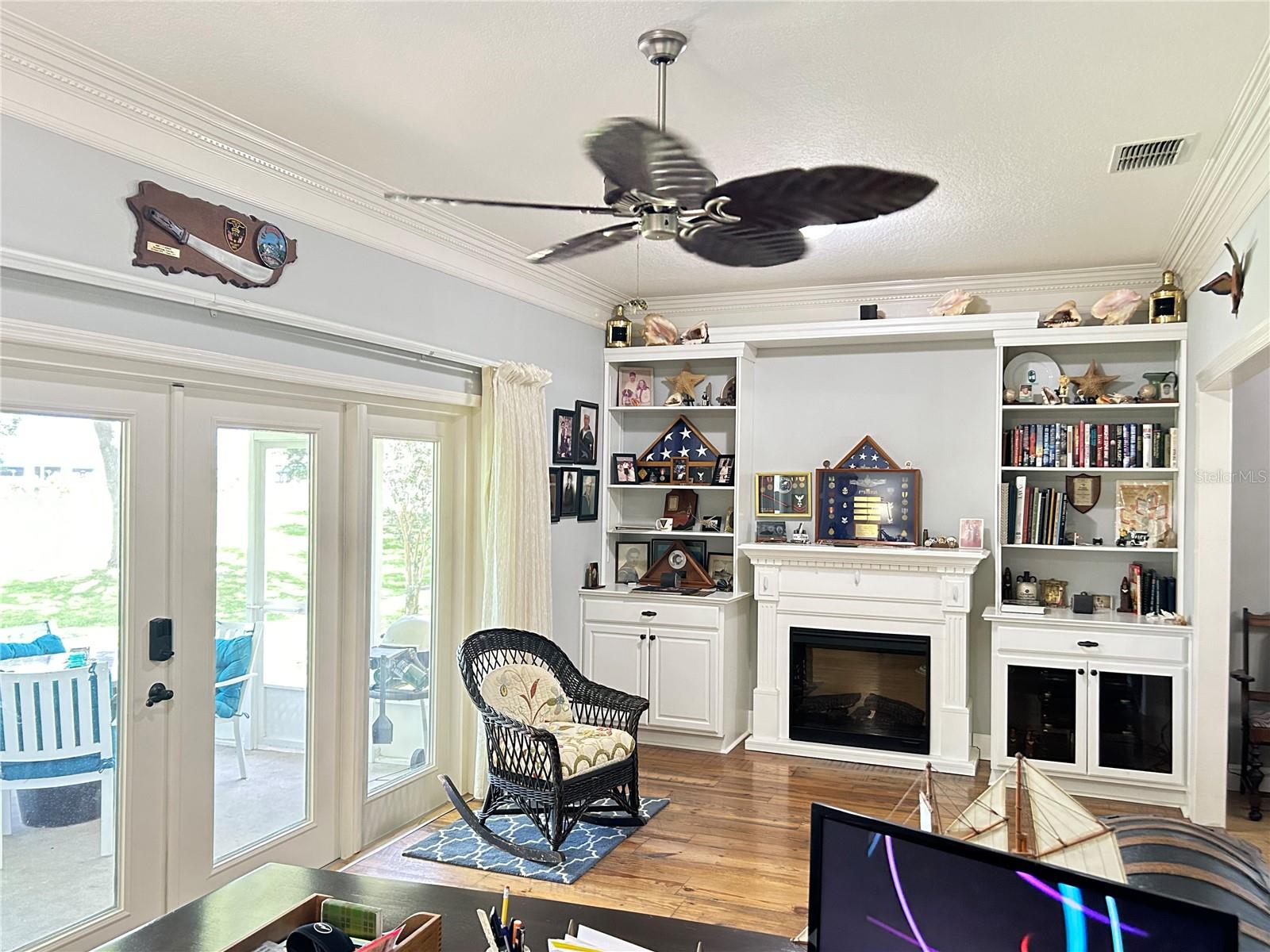 family room/den with built-ins.