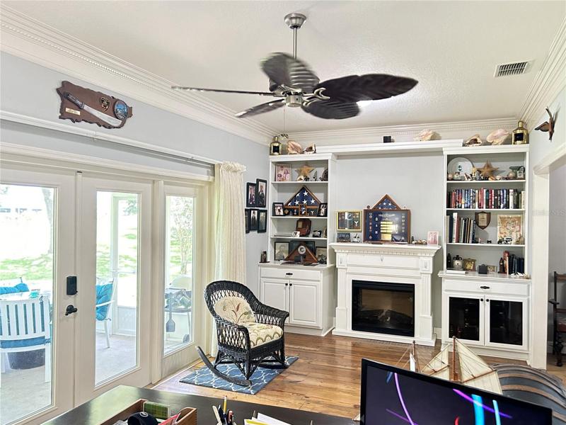 family room/den with built-ins.