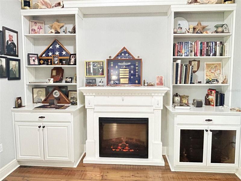 family room/den with electric fireplace