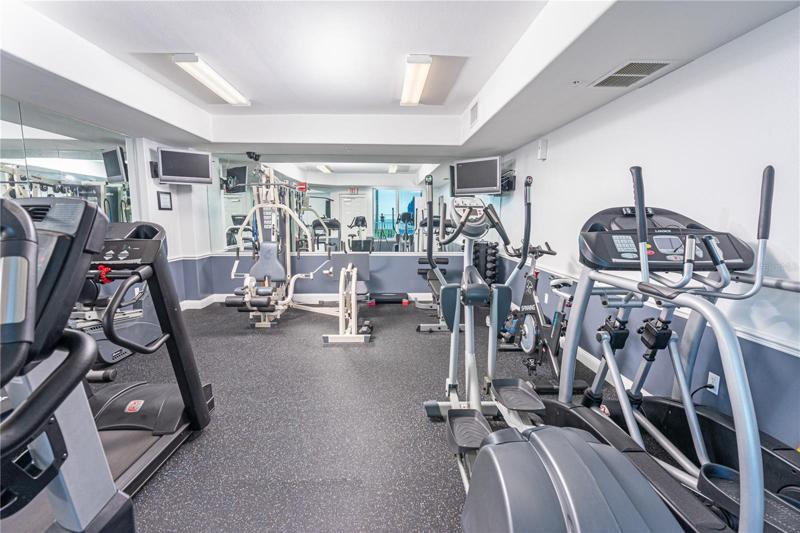 Fitness center in pool room