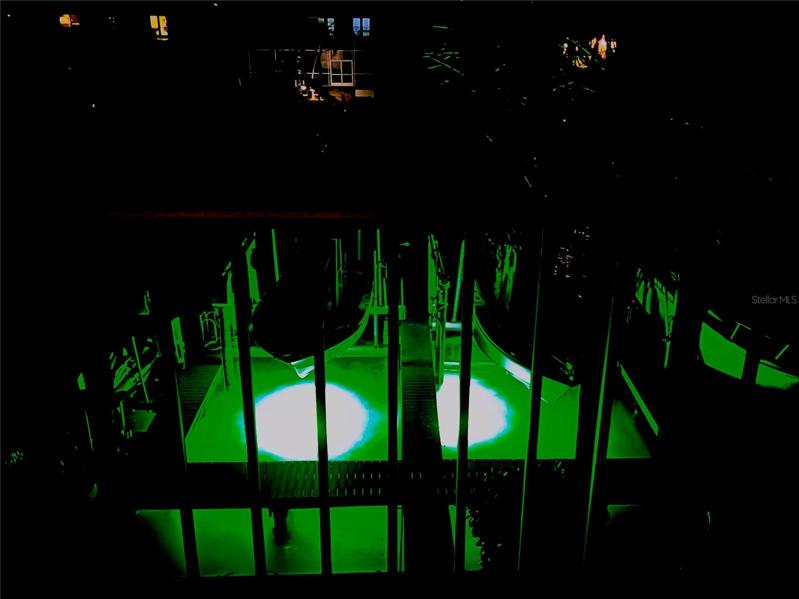 Lights under his boat dock