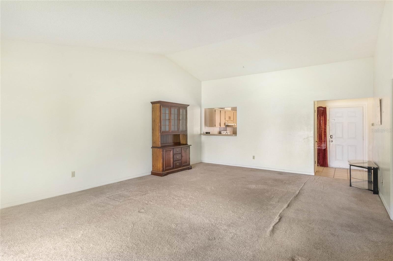 View of living room from master