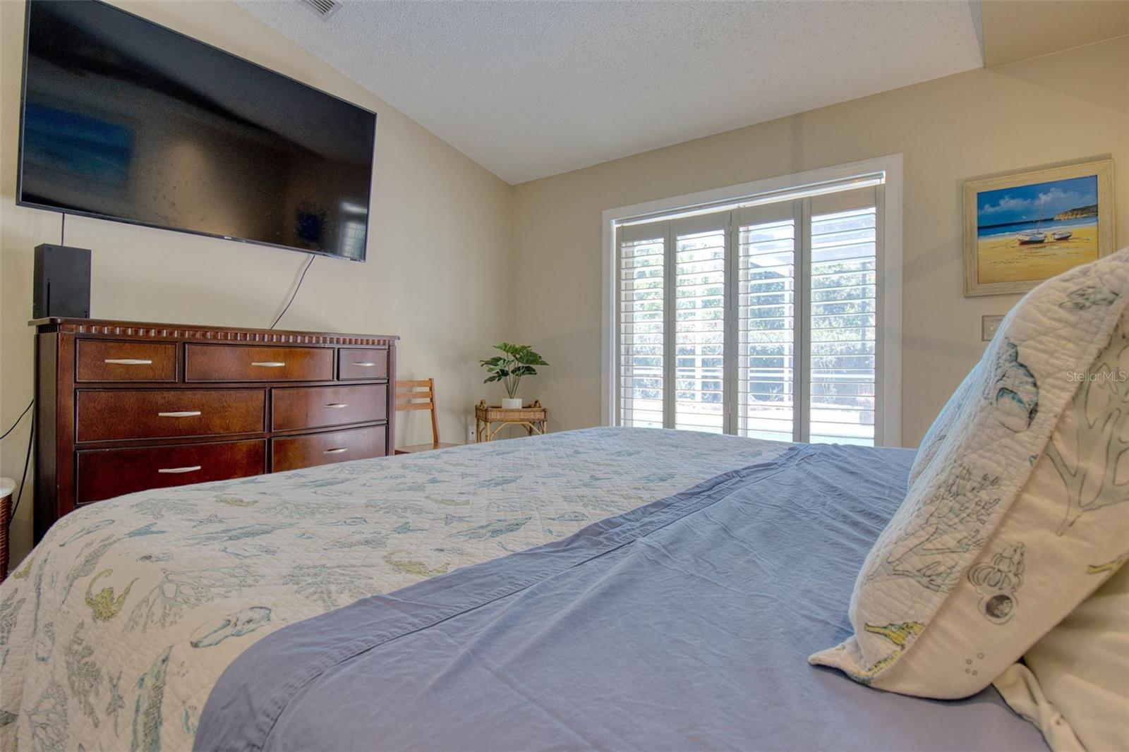 A large walk-in closet in the master bedroom provides ample storage space for your wardrobe and accessories.