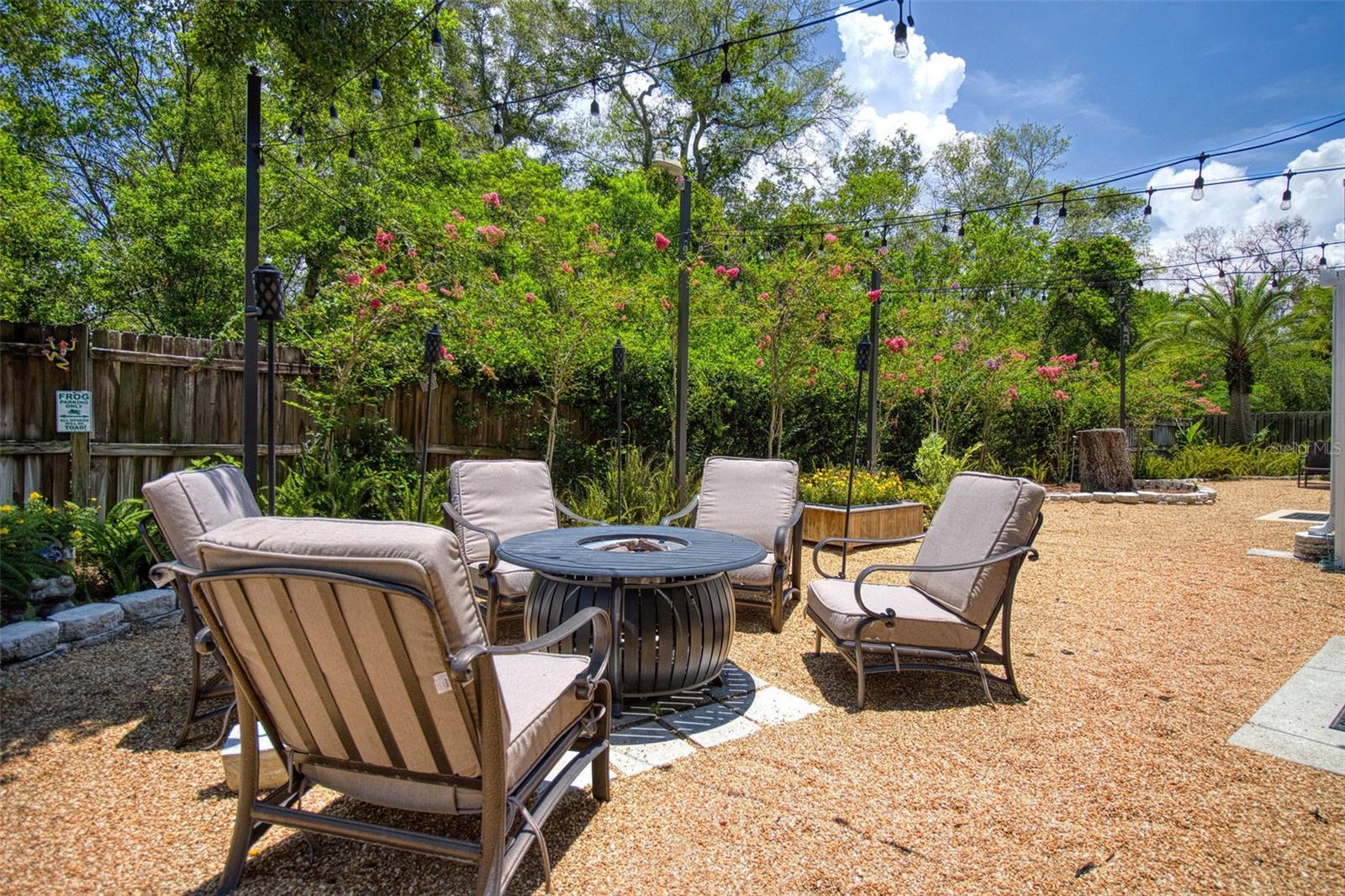Enjoy your evenings around a firepit. Private backyard with no rear neighbors.