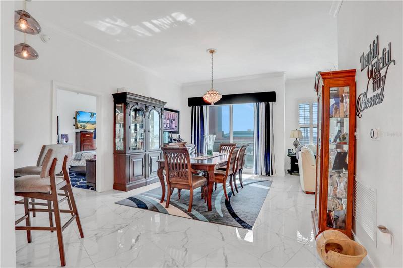 Dining room with balcony access