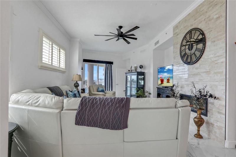 Living room with fireplace
