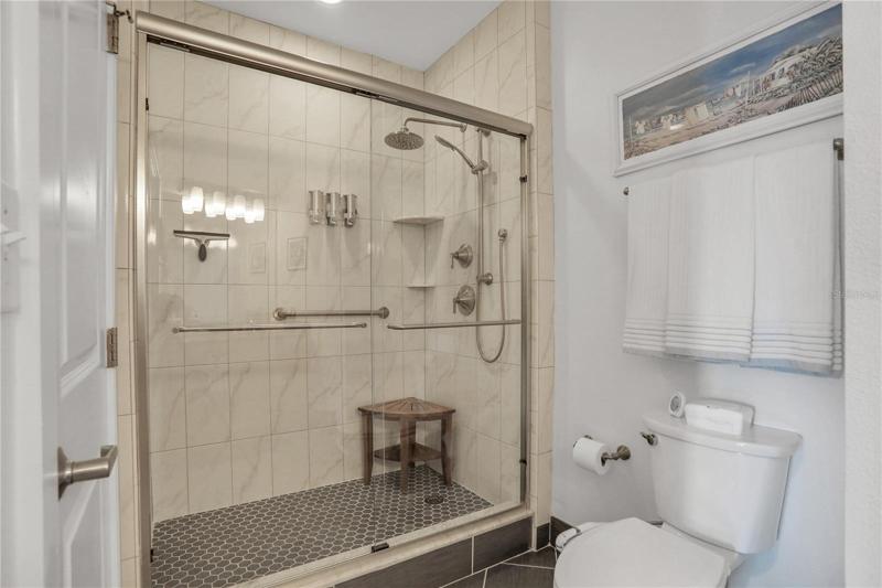 Guest bathroom with glass shower