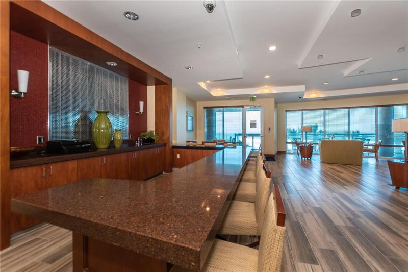 California inspired kitchen in clubroom