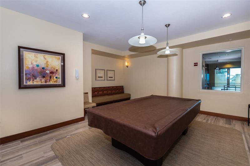billiard table in club room
