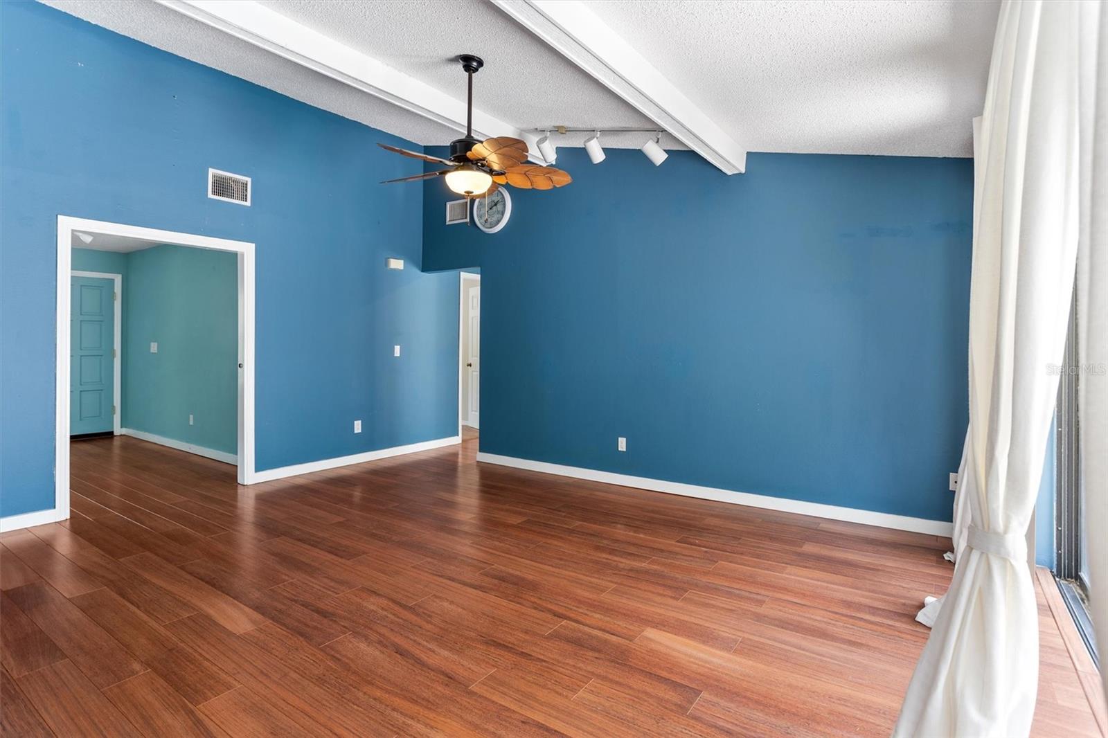 View of the family room from the kitchen