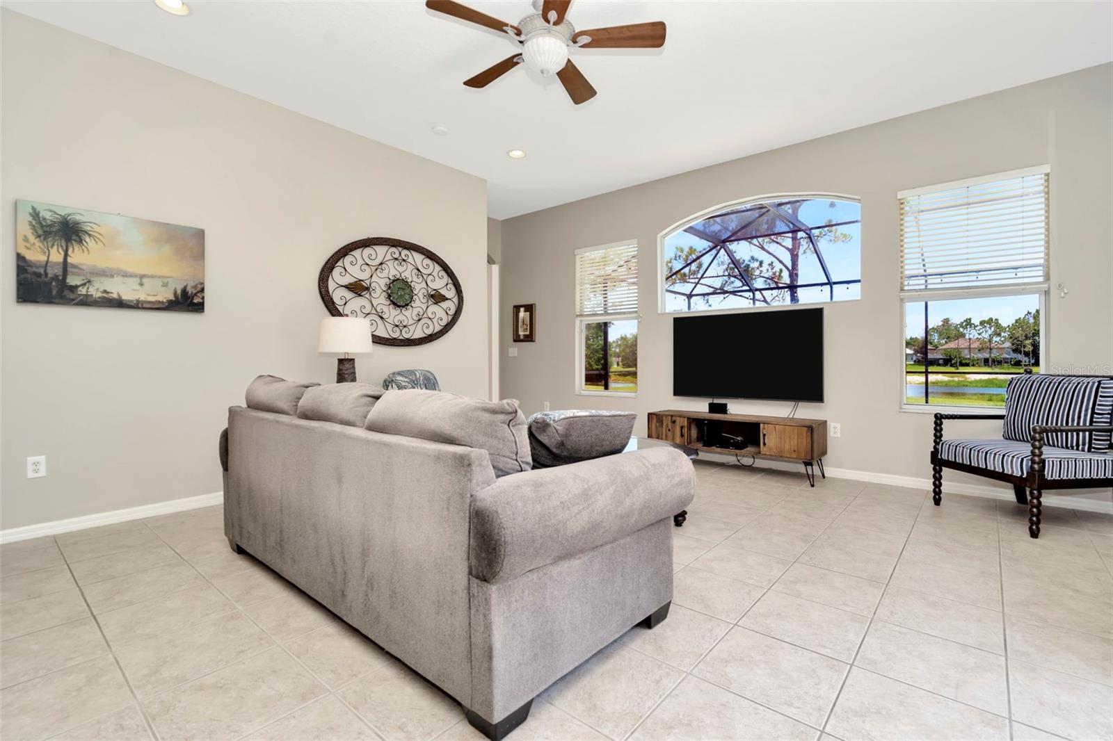 Family room with a view of the golf course