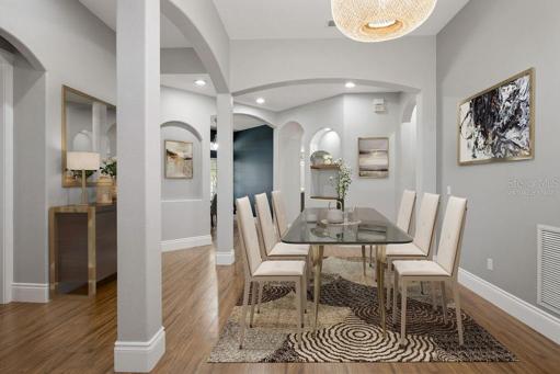 Virtually staged Formal Dining room