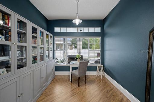 Office overlooks the Patio