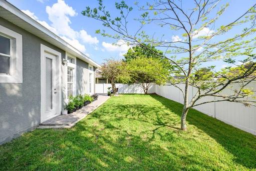 Backyard is fenced for privacy