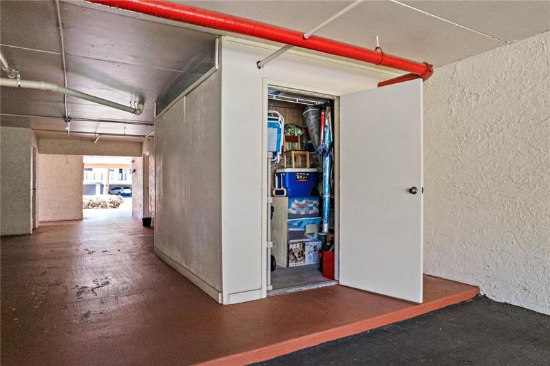 This is your storage unit right in front of the parking space