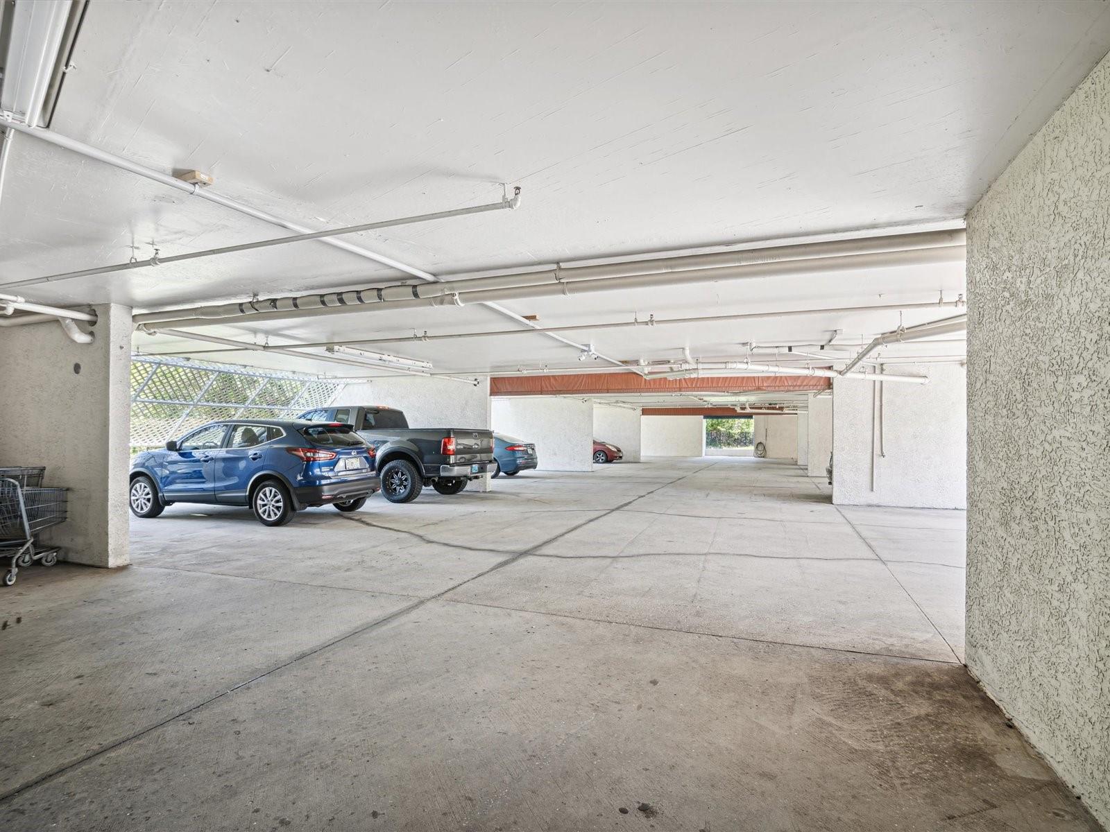 Parking garage on ground floor
