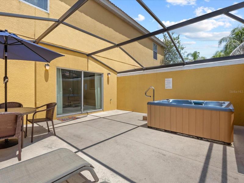 Patio and hot tub