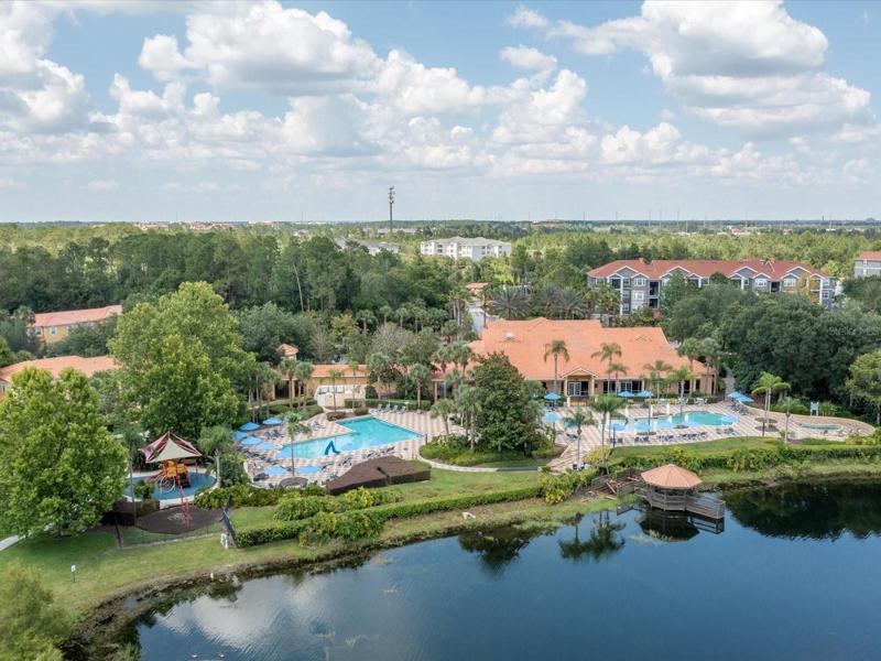 Aerial view of Encantada resort amenities