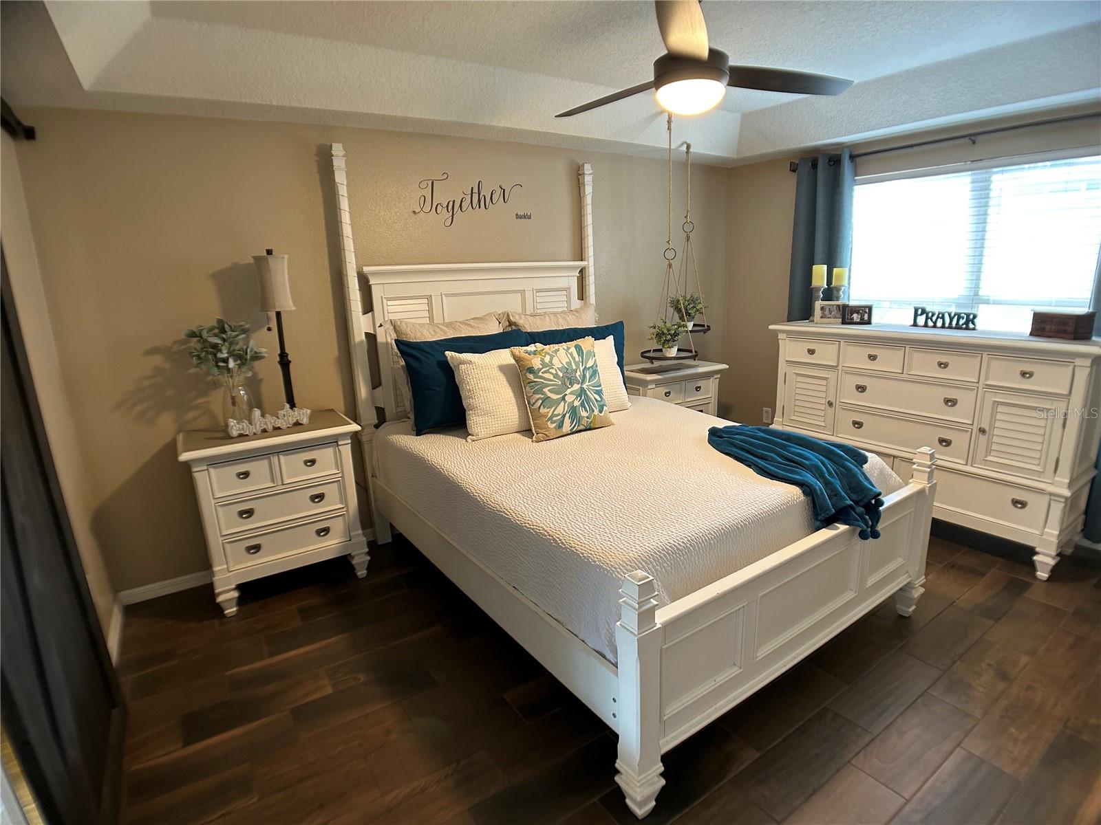 MASTER BEDROOM WITH BARN DOOR TO MASTER BATH