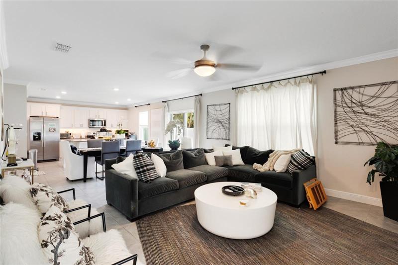 Plenty of space to have family and friends over for movie night or the big game.
