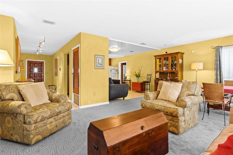 Bright living and dining area