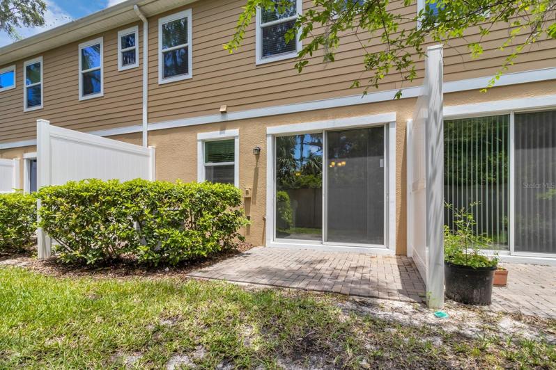 Privacy fence and pavered patio