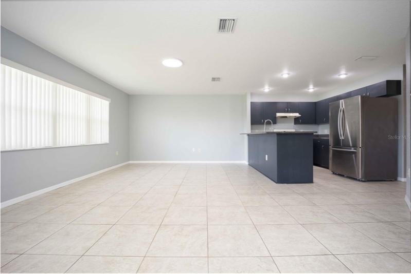 Kitchen and dining w/ an open floor plan