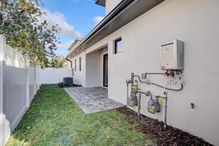 fenced side yard