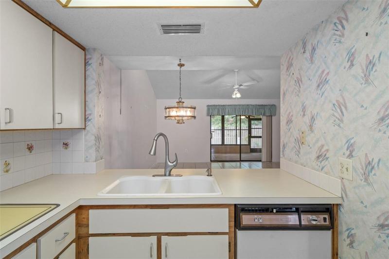 Kitchen Overlooking Dining/Living Area