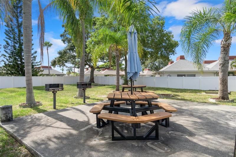 Community Picnic Tables and Grilling Area