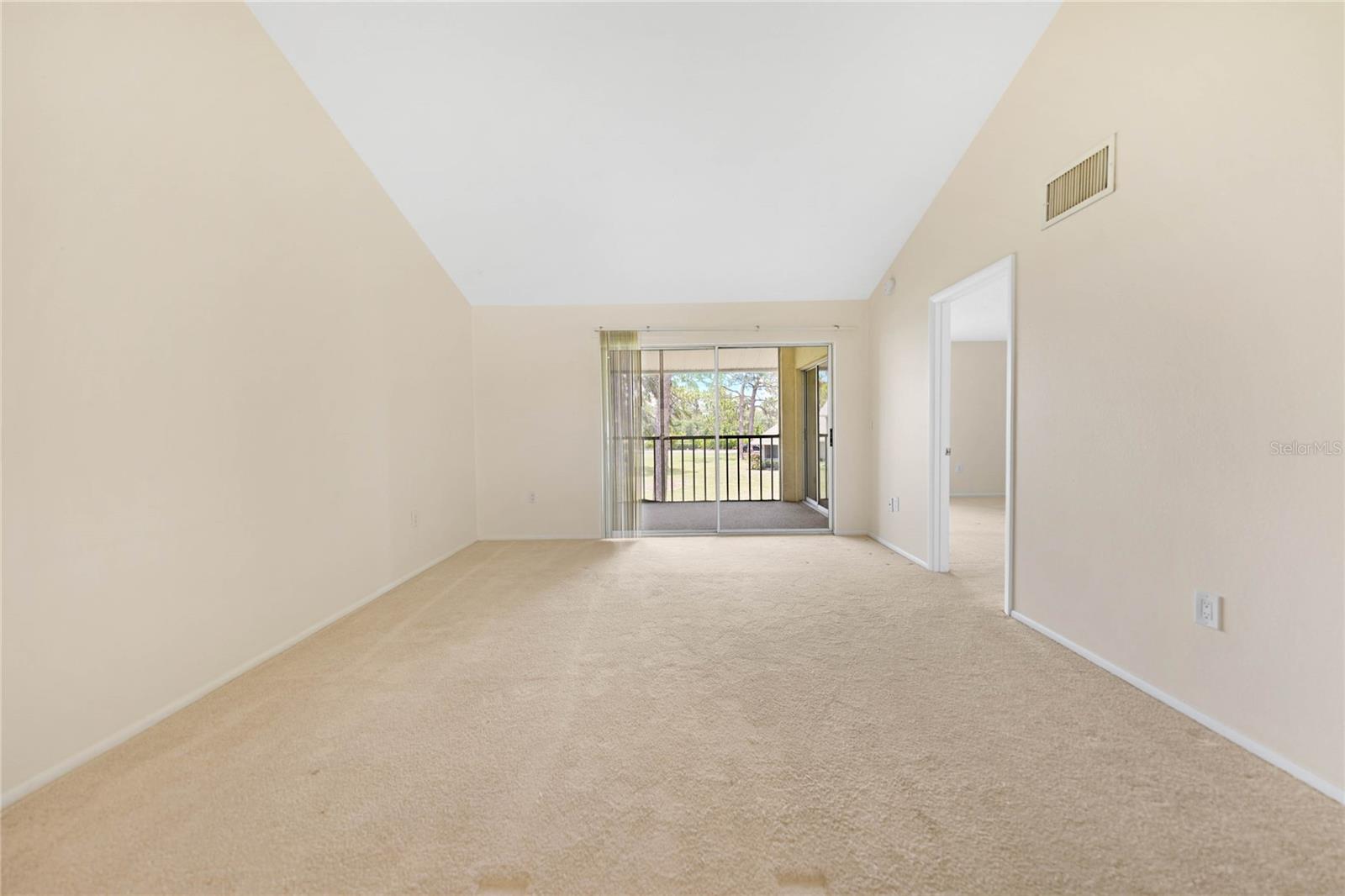 Living room with sliders to lanai