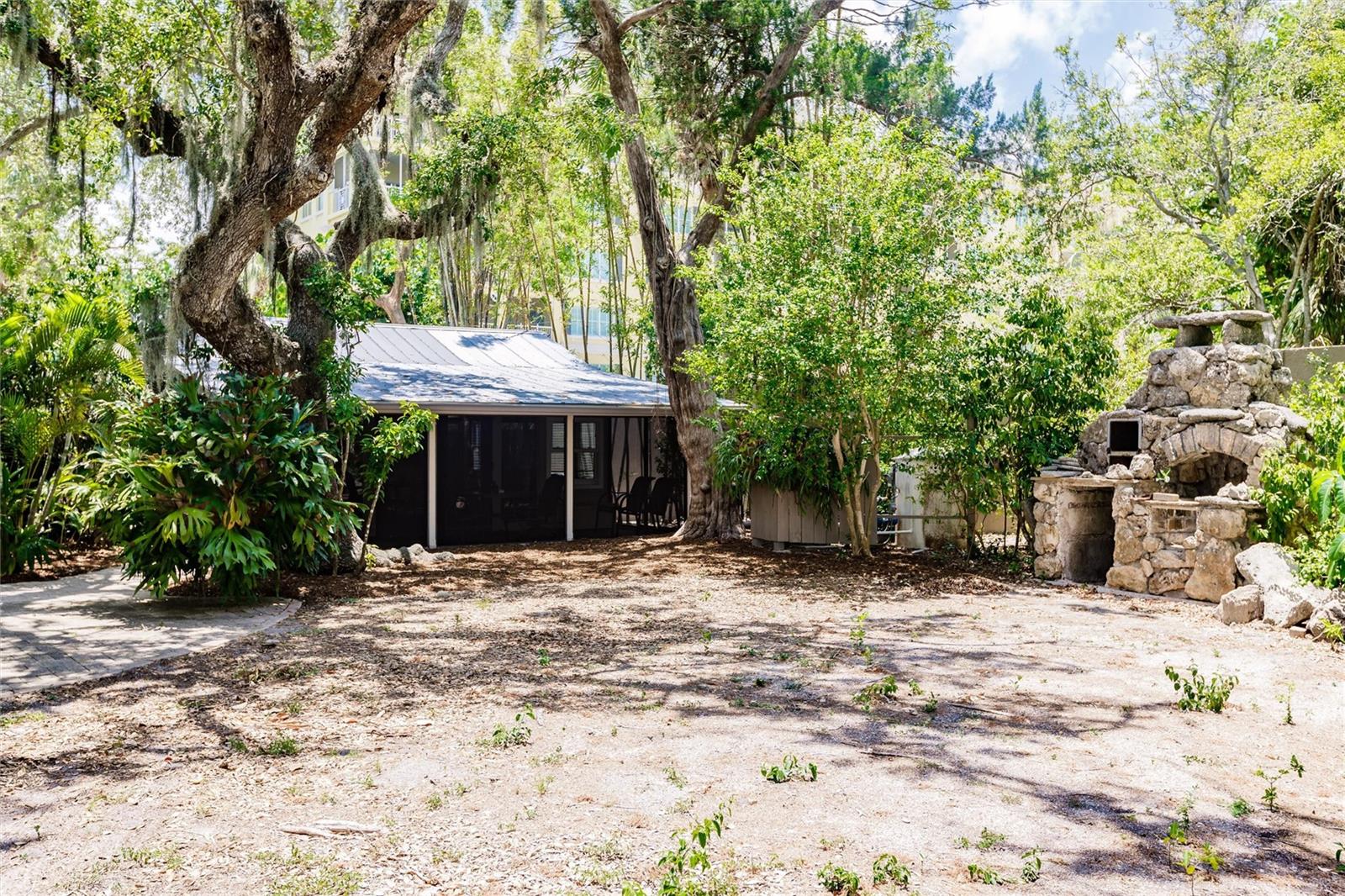 Tucked away on this wooded lot, you will have privacy from the main house.