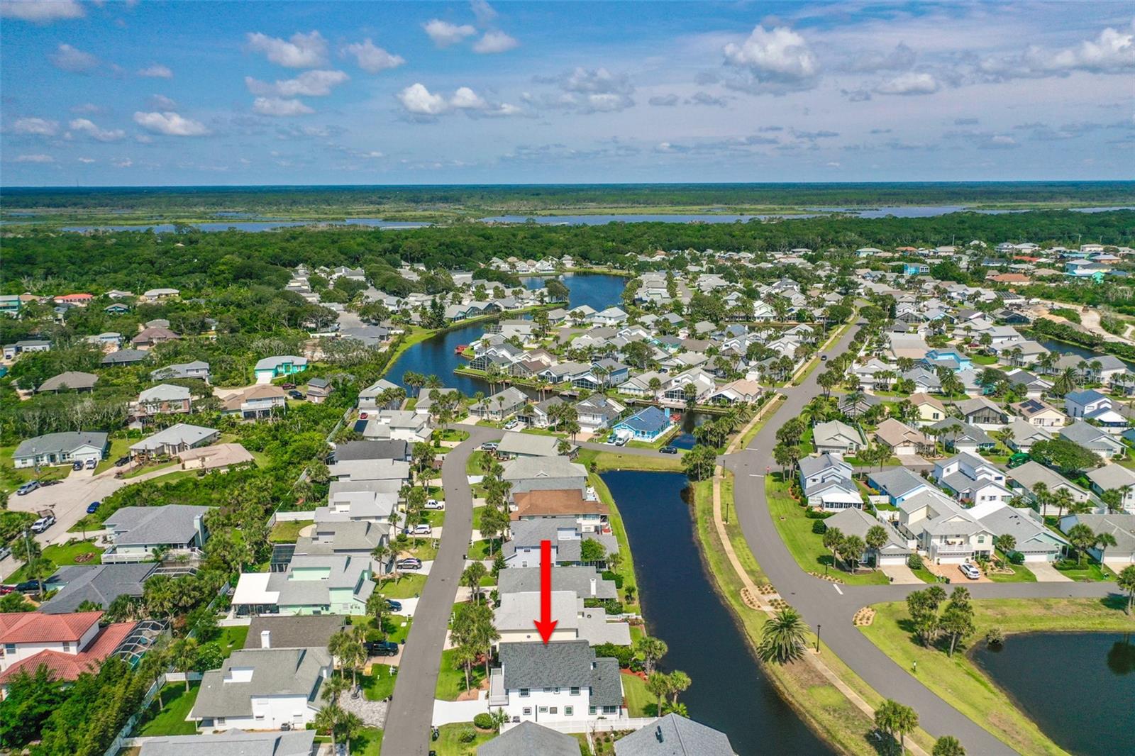 Aerial View of HouseBetween ICW and Ocean