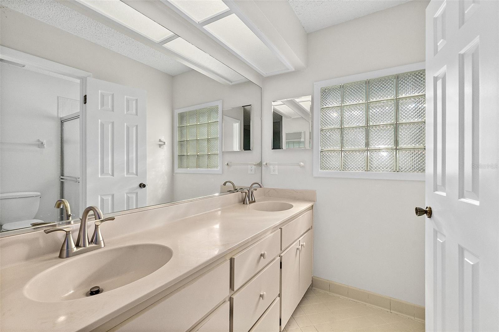 Double sinks in Owners bathroom-with soaking tub