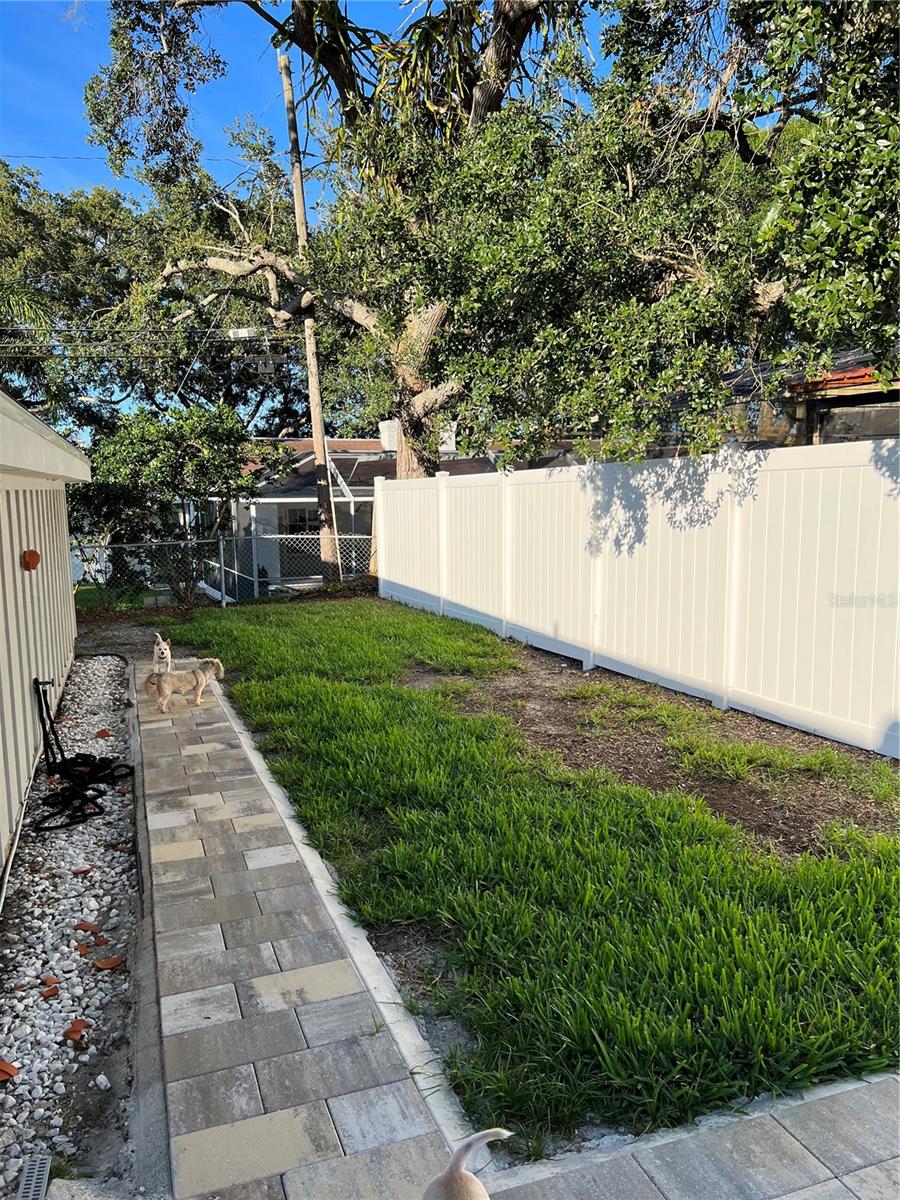 Alternate view in the back yard off the paver patio.