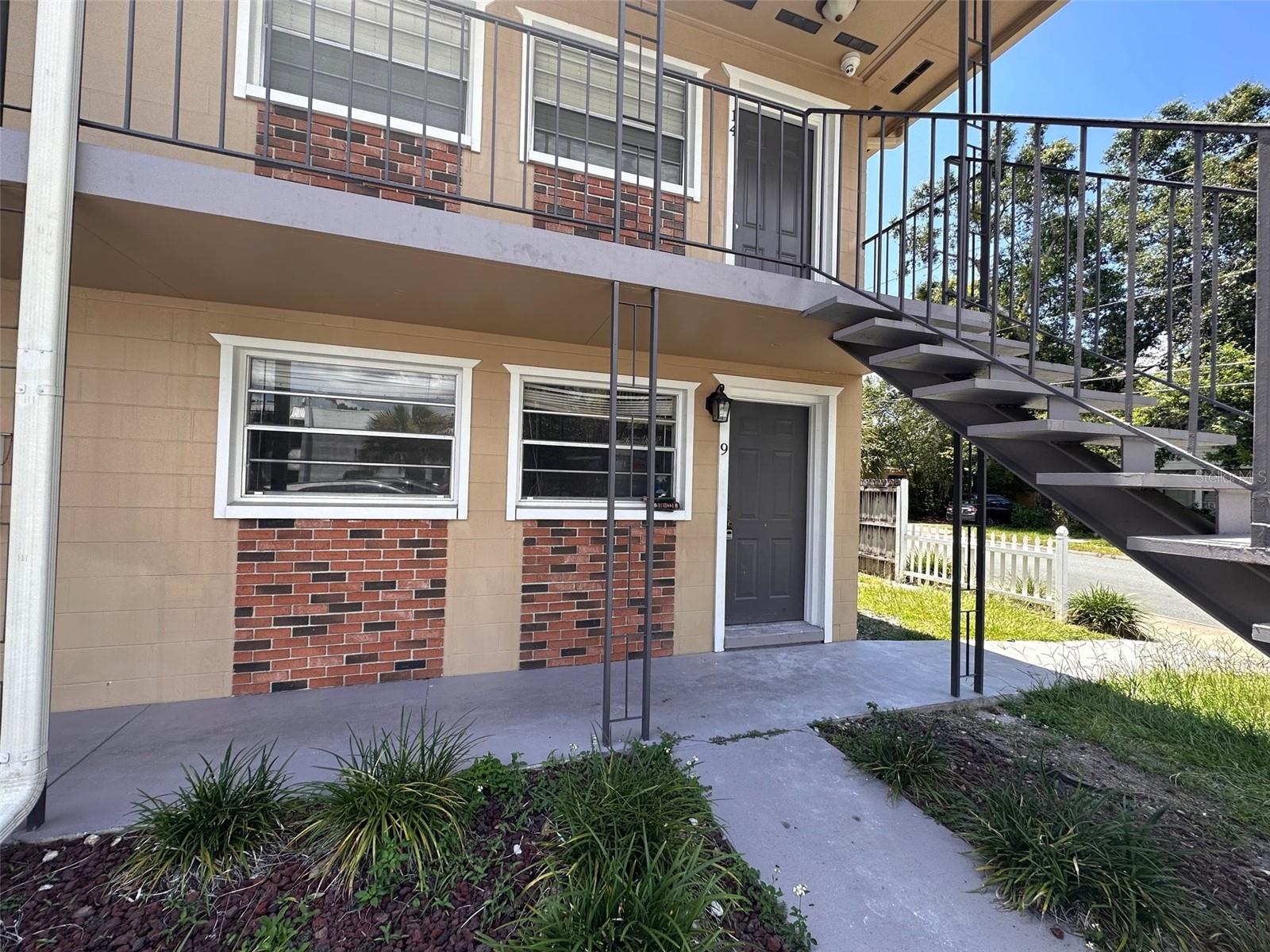 Corner ground floor unit entrance