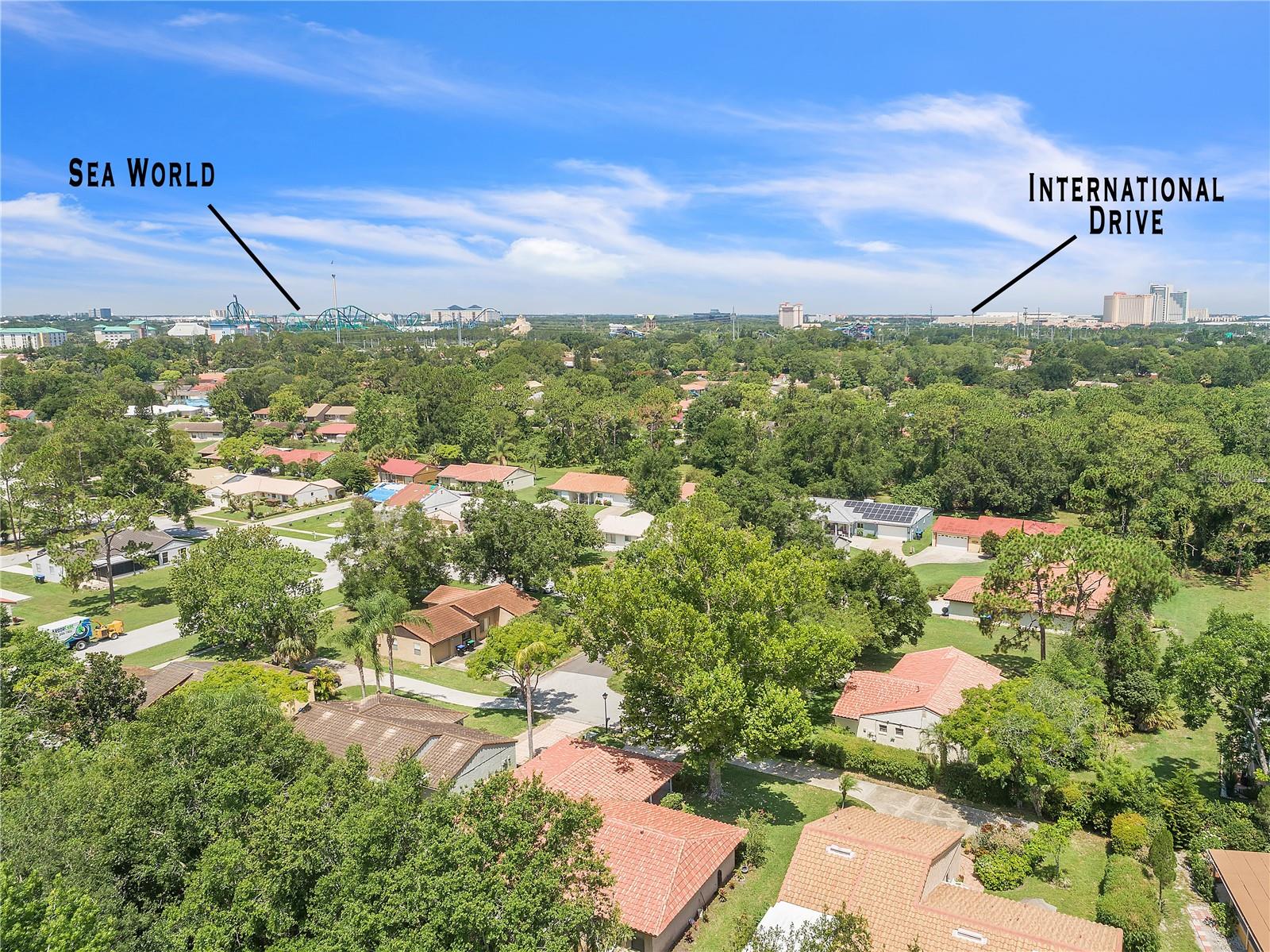 Aerial view showing proximity to SeaWorld &amp; I-Drive!