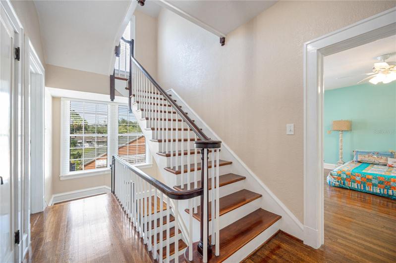 Landing on 2nd floors and stairs to third floor