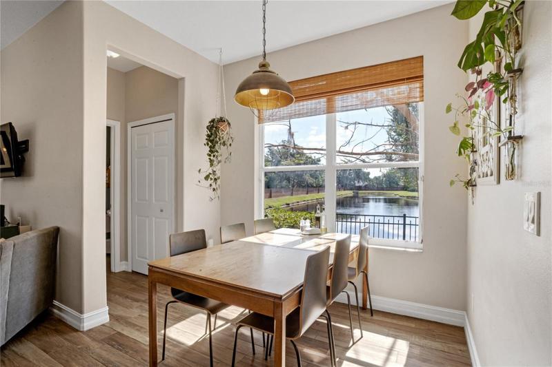 Eat-In Space Overlooking Pond