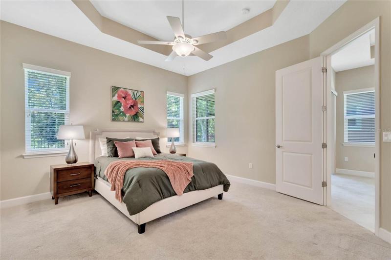 Master Bedroom w/ multiple windows for natural light & a conservation area view