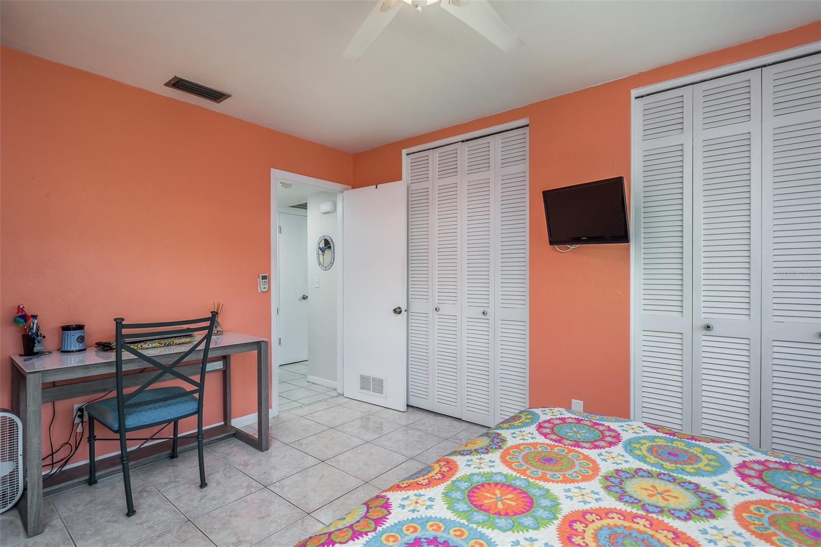 Spacious built in closets