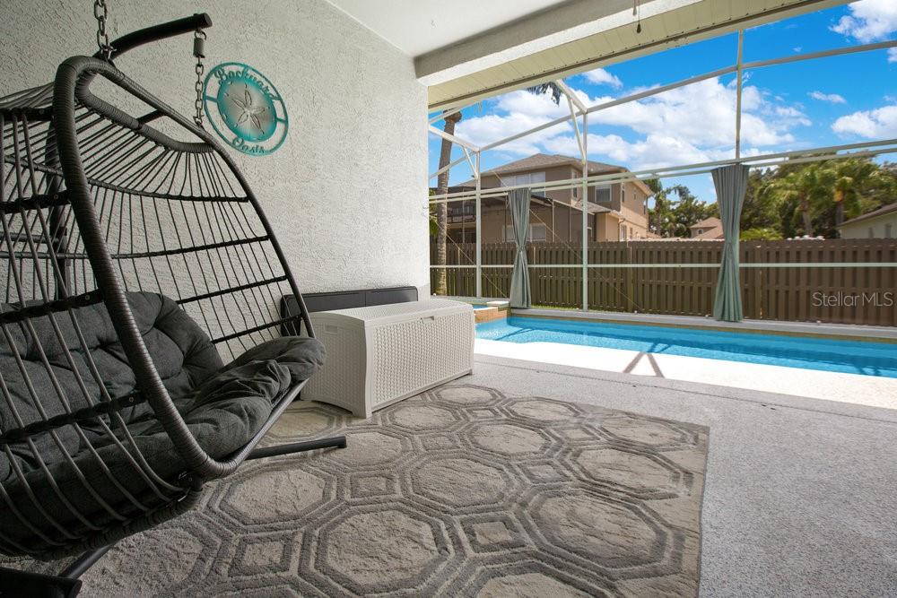 Lounging space on the pool deck