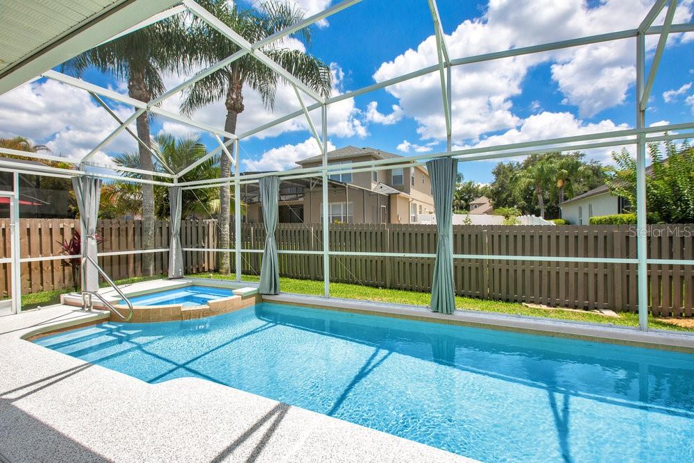 Gorgeous Pool with custom privacy curtains